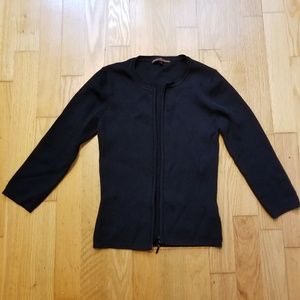 CYC Black 2-Way Zipper Cardigan